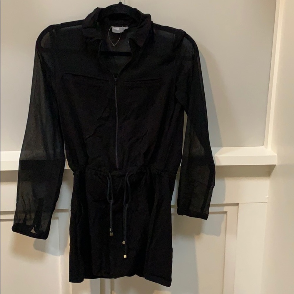 Long sleeve, black casual dress